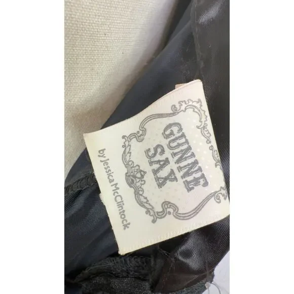 Vintage Gunne Sax | Black and Burgundy Ombre Lace Dress | Prom Formal | Sz XS - Picture 4 of 6